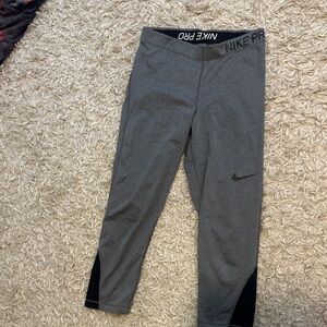 Nike Kids Gray and Black Leggings